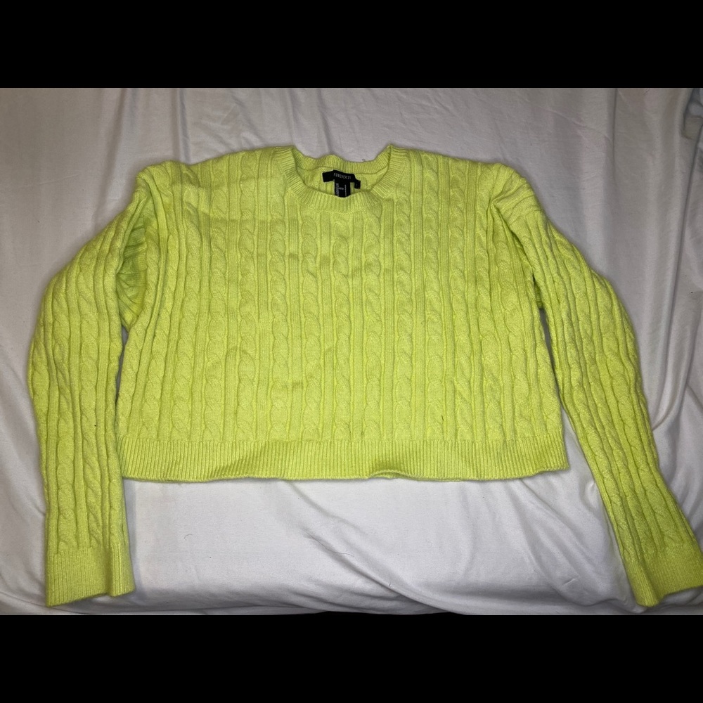 Neon Green cropped sweater